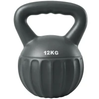 Soozier Kettlebell, 26 lbs Kettle Bell with Non-Slip Handle for Home Gym, Weight Lifting and Strength Training, Grey(m-13)
