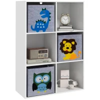 Qaba Toy Storage Organizer with 3 Nonwoven-Fabric Drawers for Children's Room, Playroom, Hallway, White(m-9)