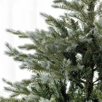 HOMCOM 6' Artificial Wide Christmas Tree Holiday Décor, with Easy-to-Shape Branches, Auto Open, Steel Base, Green(m-8)
