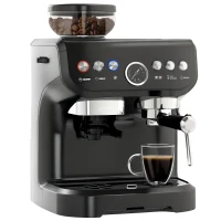 HOMCOM Espresso Machine, 15 Bar Barista Coffee Maker with Milk Frother, Fast Heating, Grinder for Espresso, Latte, Cappuccino(m-9)