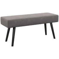 HOMCOM 39 Inches Upholstered Bedroom Bench, Modern End of Bed Bench with Steel Legs, Gray(m-1)
