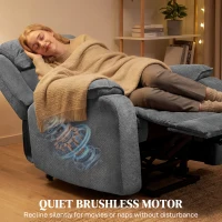 HOMCOM Power Recliner Chair with Massage, Electric Lift Chair for Elderly with Side Pockets, 2 Memory Positions, Remote, Grey(m-7)