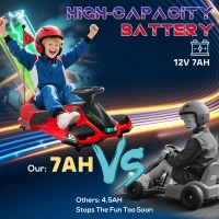 Aosom 12V Electric Drifting Go Kart w/ Slow Start, Music, Lights, Red(m-9)