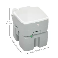 HOMCOM Outdoor Portable Travel Toilet Flushable Tank with Level Indicator  3 Way Pistol for Camping Boating Roadtripping 5.3 Gallon (20L)(m-3)