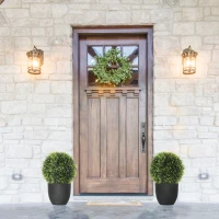 HOMCOM 2 Pack Artificial Plant Cedar Topiary Balls, 17.7 Inch(m-10)