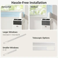 HOMCOM 10,000BTU Mobile Portable Air Conditioner with Cooling, Dehumidifier, 2 Speed Fans, 24-Hour Timer for Bedroom, White(m-7)