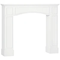 HOMCOM Modern Fireplace Mantel, Surround Mantel for Fireplace with Decorative Pattern Interior Width 29", White(m-9)
