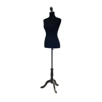 HOMCOM Female Fashion Mannequin Dress Form Torso Dressmaker Stand Clothing Display w/ Base (Black)(m-11)