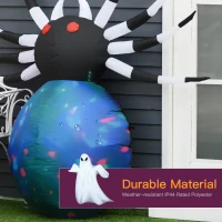 HOMCOM 5Ft Long Halloween Giant Scary Spider LED Lighted Airblown Inflatable Lawn Decoration Holiday Season Garden Decor(m-5)