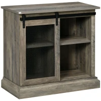 HOMCOM Farmhouse Buffet Cabinet Kitchen Sideboard with Sliding Barn Door and Adjustable Shelves for Living Room Natural(m-1)