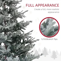HOMCOM 7.5 Foot Artificial Nordic Pine Christmas Tree with Snow, Easy Assembly, Hinged Xmas Tree for Home Office Holiday(m-5)