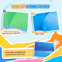 Qaba 8 in 1 Inflatable Bounce House Water Slide with 550W High Power Blower, for 3-8 Years(m-5)