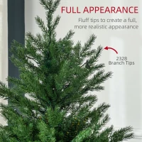 HOMCOM 6' Artificial Prelit Christmas Trees Holiday Decor with Warm White LED Lights, Auto Open, 8 Light Modes(m-5)