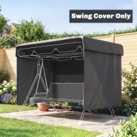 Outsunny 3-Seater Patio Swing Cover, Outdoor Garden Furniture Protection Hammock Glider Cover, Waterproof Dustproof Windproof, 85" x 61" x 59", Dark Grey(m-1)
