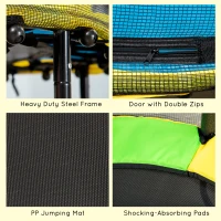Qaba 4.6FT Trampoline for Kids with Enclosure Net for Ages 3-6, Indoor Outdoor Use, Black(m-5)