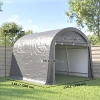 Outsunny 10' x 10' Outdoor Storage Tent, Heavy Duty and Waterproof Portable Shed for Bike, Motorcycle & Garden Tools, Light Grey(m-3)