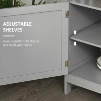 HOMCOM Kitchen Sideboard, Buffet Cabinet, Wooden Storage Console Table with 2-Level Cabinet and Open Shelf, Gray(m-6)