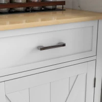 HOMCOM Rolling Kitchen Island with Drop Leaf Wood Breakfast Bar, Farmhouse Kitchen Cart with 2 Drawers, Adjustable Shelves for Dining Room, White(m-9)