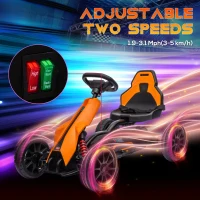 Aosom 12V Electric Go Kart for Kids, Ride On Toy with EVA Tires, 2 Speeds, Adjustable Seat, Safety Belt for 3-8 Years, Orange(m-5)