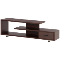 HOMCOM Modern TV Stand for TVs up to 45", TV Cabinet with Storage Shelf and Drawer, Entertainment Center for Living Room Bedroom, Walnut(m-11)