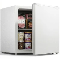 HOMCOM 1.1 Cu.Ft Countertop Mini Freezer, Compact Upright Freezer with Removable Shelves, White(m-11)