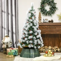 HOMCOM Christmas Tree Collar, Steel Tree Ring Skirt, Home Xmas Decoration for Christmas Tree, 26" x 26" x 11", Green(m-7)