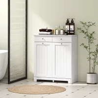 HOMCOM Laundry Hamper Cabinet, Laundry Cabinet with 2 Tilt Out Laundry Baskets and 2 Drawers, White(m-10)