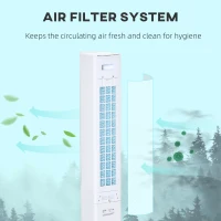 HOMCOM 42" 3-In-1 Air Cooler, 52° Oscillating Portable Swamp Cooler with Humidifier, 3 Modes, 3 Speeds, 12H Time, White(m-5)