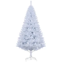 HOMCOM 6ft White Christmas Tree Artificial Christmas Tree with 928 Branch Tips and Metal Stand(m-9)