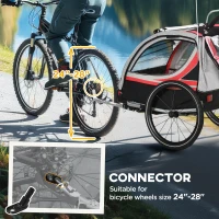 Aosom 3-in-1 Bike Trailer for Kids, Running Stroller with 2 Seats, Jogging Cart with 5-Point Harness, Storage Units, Red(m-7)