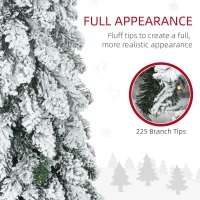 HOMCOM 4' Artificial Slim Christmas Trees, with Snow Frosted Branches, Warm White or Colorful LED Lights, Downswept Shape(m-5)