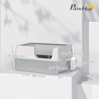 PawHut Stainless Steel Cat Litter Box with Lid with Scoop, High Sided, Non-Stick, & Anti-Urine Leakage, Easy Cleaning(m-3)