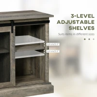 HOMCOM Farmhouse Buffet Cabinet Kitchen Sideboard with Sliding Barn Door and Adjustable Shelves for Living Room Natural(m-5)