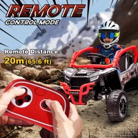 Qaba 12V Ride on Truck, Licensed KAWASAKI TERYX KRX 2WD Kids Electric Car with Rear Suspension for 3-8 Years, Red(m-5)