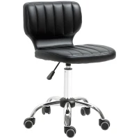 HOMCOM Height Adjustable Salon Stool, PU Leather Rolling Stool with Back, Wheels for Beauty, Spa, Tattoo, Home Office, Black(m-9)