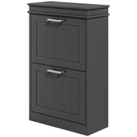 HOMCOM Modern Shoe Storage Cabinet with 2 Flip Drawers for 10 Pairs, Narrow Shoe Organizer for Entryway, Hallway, Black(m-1)