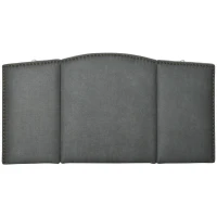 HOMCOM Upholstered Nailhead Trim Headboard, Home Bedroom Decoration for Full and Queen-Sized Beds, Grey(m-11)