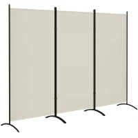 HOMCOM 6' 3 Panel Room Divider, Indoor Privacy Screen for Home, Light Gray(m-11)