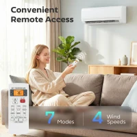 HOMCOM 12000 BTU Mini Split Air Conditioner, 22 SEER2 115V Inverter AC Unit Cools up to 750 Sq.Ft, Complete Installation Kit(m-5)