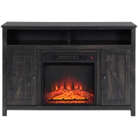 HOMCOM Electric Fireplace TV Stand for TV's up to 50" Flat Screen, Living Room Media Entertainment Console with Doors, Shelves, Cable Hole, Espresso(m-14)