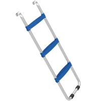 Soozier Trampoline Ladder, 3-Steps with Horizontal Wide Steps, Universal Hook, Galvanized Steel Frame, 330LBS Load Capacity(m-9)