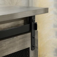 HOMCOM Farmhouse Buffet Cabinet Kitchen Sideboard with Sliding Barn Door and Adjustable Shelves for Living Room Natural(m-8)