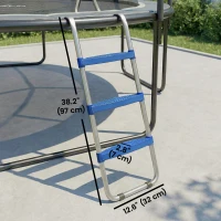 Soozier Trampoline Ladder, 3-Steps with Horizontal Wide Steps, Universal Hook, Galvanized Steel Frame, 330LBS Load Capacity(m-3)