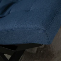 HOMCOM Single Person 3 Position Convertible Chaise Lounger Sofa Bed with 2 Large Pillows and Oak Frame, Dark Blue(m-12)