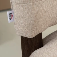 HOMCOM Set of 2 Tufted Bar Stool Chairs, Beige(m-9)