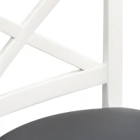 HOMCOM Traditional Bar Height Bar Stool, 31 Inch Seat Height Barstool, Swivel PU Leather Upholstered Chair, with Cross Back and Rubberwood Frame, Set of 2, Cream White(m-9)