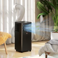 HOMCOM 10000 BTU Mobile Air Conditioner, 441 Sq. Ft., AC Unit with Dehumidifier, Sleep, 24H Timer On/Off, Window Kit, Black(m-2)