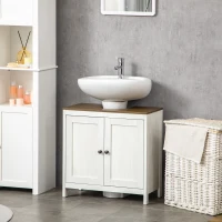 kleankin Bathroom Sink Cabinet, Freestanding Under Sink Cabinet Adjustable Shelf(m-11)