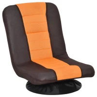 HOMCOM 360 Degree Swivel Video Gaming Chair, Folding Floor Sofa 5-Position Adjustable Lazy Chair, Orange(m-1)