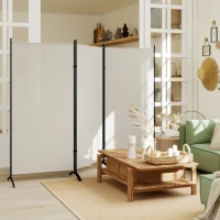 HOMCOM 6' 3 Panel Room Divider, Indoor Privacy Screen for Home, Light Gray(m-2)